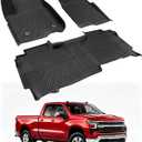 Car Floor Mats for Chevy Silverado for GMC Sierra Double cab 2019-2026