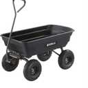 Gorilla Carts Heavy Duty Poly Utility Dump Wagon Garden Cart w/Pneumatic Tires, 4 Cu Ft - 600 lb Capacity Outdoor Wheelbarrow for Yard, Landscaping & Gardening
