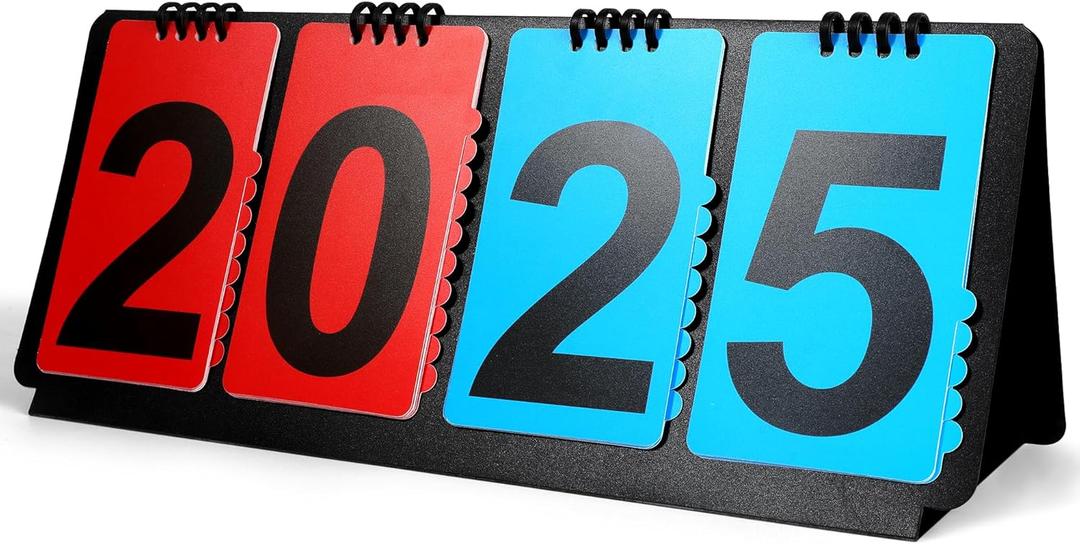 Scoreboard Score Flipper for Basketball/Baseball/Volleyball/Soccer/Softball, Portable Manual Flip Score Keeper with Detachable Numbers, 4-Digit Counter