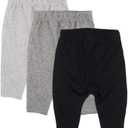 HonestBaby Unisex-Baby Multipack Harem Pants Roomy Fit Pull on Bottoms 100% Organic Cotton for Baby Boys, Girls (3-pack Gray Ombre)