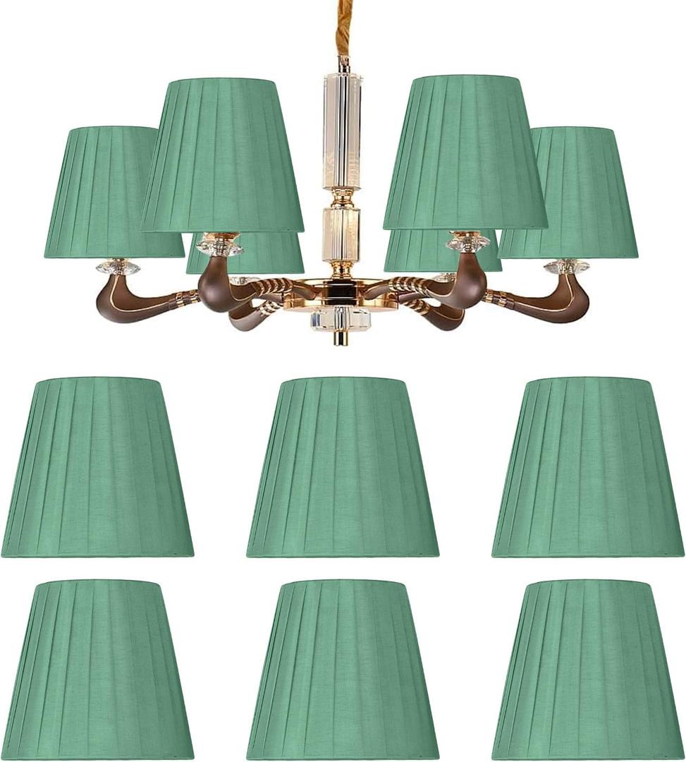 6Pcs Chandelier Lampshade, Household Modern Clip On Fabric Lampshade Small Lamp Shade Droplight Wall Lamp Shade for Small A B C F P Bulb (#11)