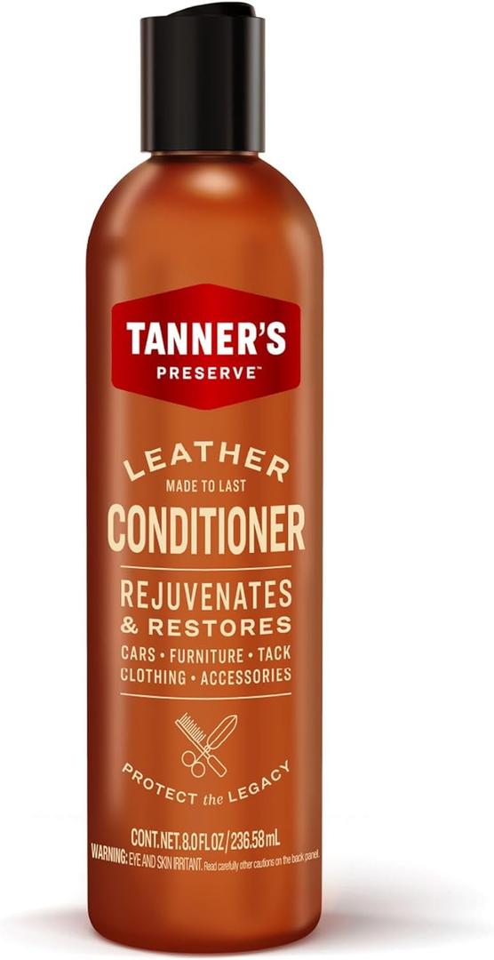 Tanner's Preserve Leather Conditioner for Finished Leather, Restores & Protects Auto Seats, Furniture & Tack, 8 fl oz (7.5 Fl Oz (Pack of 1))