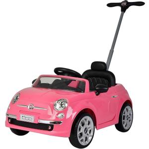 Best Ride On Cars 2-in-1 Fiat 500 Baby Toddler Toy Push Vehicle Car Stroller with 40 Pound Capacity and Lights for Children Ages 1 to 3 Years, Pink