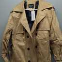 PANTETE Women's Khaki Retro Trenchcoats Lapel Long Sleeve Belt Double Breasted Fall Casual Long Coat Warm  Size S