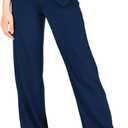 Yogipace Women's Petite/Regular/Tall Wide Leg Yoga Pants with Pockets Lightweight Drawstring Relaxed Fit Lounge Sweatpants (Blue, XL)