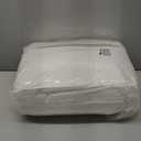 128x120 Oversized King Plus Comforter, Extra Large King Size Quilts 3 Pieces Lightweight Reversible Down Alternative Comforter for All Season with 8 Corner Tabs (White/Light Grey)