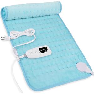 Heating Pad-Electric Heating Pads for Back,Neck,Abdomen,Moist Heated Pad for Shoulder,Knee,Hot Pad for Arms and Legs,Dry&Moist Heat & Auto Shut Off(Light Blue, 12''24'') (12" x 24")