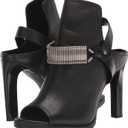 DKNY womens Bina Peep Toe Heeled Bootie (Black)