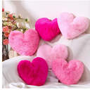 Liliful 3 Pcs Faux Rabbit Fur Heart Pillows Valentines Fluffy Heart Throw Pillows Cute Couch Cushion Soft Decorative Throw Cushion for Bed Sofa Girls Women(12 x 11 Inch, Lively Color)