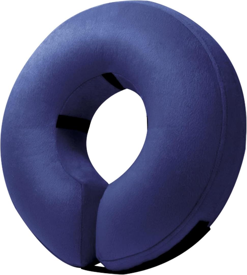BENCMATE Inflatable Dog Cone Collar Alternative, Soft Dog Cone for Small Medium Large Dogs and Cats, Neck Recovery ECollar Donut Collar After Surgery (Medium+, Navy Blue) (Blue, M)