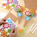 Colingmill 24 Pcs Flower Bouquet Craft Kit DIY Teacher's Day Flower Bouquet Craft DIY Make Your Own Paper Thankful Gift for Thank You Teacher Appreciation Home Classroom Activities