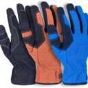 Synthetic Leather Performance Gloves, Touchscreen Compatible, Lightweight & Breathable, 3-Pack, Small, Asrt (Medium, Assorted)