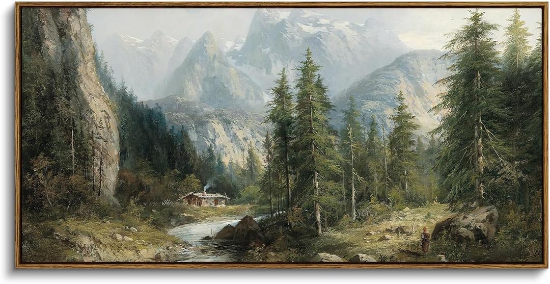 ARPEOTCY Rustic Landscape Wall Art, Rustic Nature Mountain Prints 20×40 in