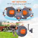 GAOMON Retractable Garden Hose Reel - 1/2 in x 72 ft, Wall Mounted, 9-Function Sprayer, Any Length Lock, 180° Swivel, Automatic Slow Rewind