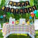 2 x Happy Birthday Decorations Banner and Balloons, Happy Birthday Banner Sign Party Supplies Hanging Decorations Black Gold