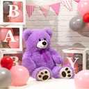 HollyHOME Teddy Bear Stuffed Animal Plush Giant Teddy Bears with Footprints Big Bear 36 inch Purple