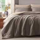 King Size Comforter Set Comforters King Size Luxury Ultra-Soft Jersey Knit Bedding Sets, Cocoa/Sand Lightweight Down Alternative Bed Comforter for All Season, 3 Piece Bedding Set