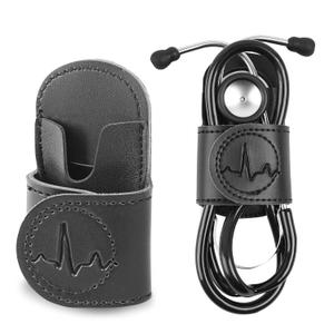 Stethoscope Holder Hip Clip.Night Shift Nurse Essentials Organizer,3M Littmann Stethoscope Belt Clip for Scrubs, Nursing Tools Holster Case,Teaching Stethoscope Holder &Accessories(1-Black)