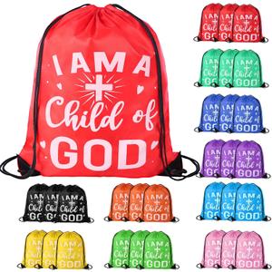 VZZNN 30 Pcs I Am a Child of God Drawstring Backpack Bulk Christian Gift Bags Church Supplies String Backpack Cinch Bag Jesus Stuff (10 Colors) VZZNN 30 Pcs I Am a Child of God Drawstring Backpack Bulk Christian Gift Bags Church Supplies String Backpack Cinch Bag Jesus Stuff (10 Colors)