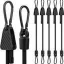 Bungee Cords with Hooks, 60 Inch Adjustable Elastic Bungee Cords with Carabiner Hooks, Easy to Adjust Bungee Rope UV Resistant for Truck Bed, SUV Trunk, Car, Bike Rack, Trash Can, Moving, Plants