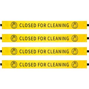 4 Pcs Restroom Closed for Cleaning Sign with Magnetic Ends Magnetic Bathroom Cleaning Sign Cleaning Banner for Door Cleaning In Progress Sign 423.5 In