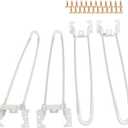 16.5 Inch Folding Hairpin Legs, Metal Folding Table Legs Heavy Duty DIY Furniture Legs with Mounting Screws (4, White)