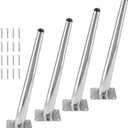 4pcs 12 Inch Furniture Legs, Oblique Conical Metal Legs Chrome Mid-Century Style Furniture Feet for Sofa Cabinet Table Chair Cupboard Couch Ottoman Home DIY Projects (Silver)