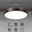 Ken & Ricky 16 Inch Wood Flush Mount Ceiling Light,Modern Led Ceiling Light Fixtures Ceiling Mount, 24W 3000K-6500K Color Dimmable for Bedroom Kitchen Bathroom Hallway 1PK