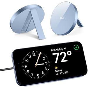ESR for Magsafe Charger with Kickstand, iPhone Wireless Charger, Charging Pad for iPhone 17/16/15/14/13/12, AirPods 4/3/Pro/Pro 2, Galaxy S25 Strong Magnetic Charger with 5 ft Removable Cable,Blue