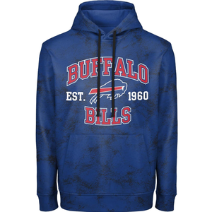 FOCO NFL Men's Officially Licensed Established Wordmark Camo Performance Throwback Team Color Pullover Sweatshirt Hoodie, Size L