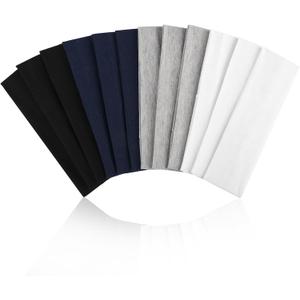 12 Pack Snug Fit Headbands for Women & Teens, Petite Workout Hair Bands, Non-Slip Stretchy Sports Head Bands, Fashion Soft Gym Hair Accessories for Kids Yoga Running (Cool Classics Set)