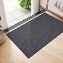 Seavish Boho Rugs for Entryway 2x3 Gray Throw Rugs with Rubber Backing Washable Low Pile Thin Farmhouse Kitchen Rugs Small Cotton Woven Neutral Area Rugs for Bathroom Bedroom Porch Patio Doormat