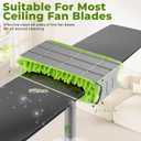 Ceiling Fan Cleaner Duster with 77" Extension Pole, 4-in-1 Reusable Microfiber & Chenille Fan Blade Cleaner, Bendable Fan Duster for Ceiling Fan Blade Blinds Baseboard Cobweb