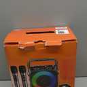 Karaoke Machine, Portable Bluetooth Speaker with 2 Wireless Microphones for Adults & Kids with Lights, Karaoke Microphone with PA System Supports USB/TF/FM/AUX for Home Party Home System Packages (Black)