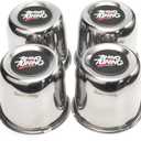 RTrhinoTuning 3.31" Hub 3.03" H Push Through Center Caps Chrome for RV Trailer Truck Wheels Rim 4 Pieces (3.27" Installation Diameter)