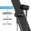 Simple Wired Earbuds, in-Ear Headphones with Built-in Microphone, Easy Carry Earphones for School, College, Daily Commute - for Men and Women