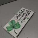 2 x OHOME St Patricks Day Decorations - Hanging Wooden Sign for Wall Home Door Birthday | Shamrock Decorations Wood Wreaths Irish St Patty's Day Accessories Party Favors - St. Patrick's Day Decor