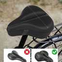 Bike Seat Cushion, Comfortable Bicycle Saddle Cover for Indoor and Outdoor Cycling, Padded Gel Cover for Exercise, Mountain & Road Bikes, Universal Fit for Peloton & Stationary Bikes