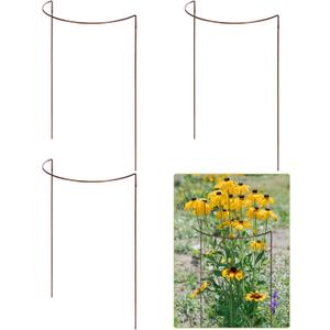 Vercraft 4 Pack 18" x 35" Half Round Plant Supports 1/4 Inch Diameter Heavy Duty Metal Half Round Plant Support Stake Weatherproof Sturdy Garden Plant Ring Border for Outdoor Plants Flowers