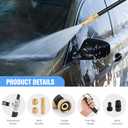 2025 Upgraded High Pressure Jet Nozzle for Garden Hose Hydro Jet Pressure Washer Wand Extension Pressure Washer Gun with 2 Hose Nozzles and Hose Quick Connectors