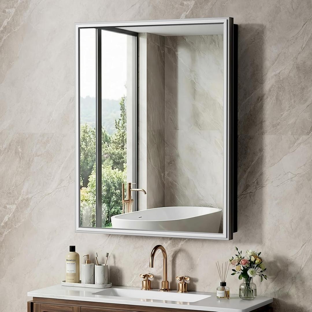 24x30 Medicine Cabinet Surface and Recessed Mount with Thickened Mirror