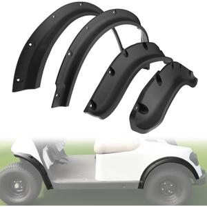 Fender Flares for EZGO RXV Valor 2025 - Combined Front Rear Mud Guards Flaps Kit with Hardware, Durable Injection Molded Plastic Protection for Standard Unmodified Golf Cart Accessories 4PCS
