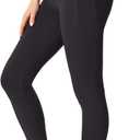 Womens Seamless Leggings 28" Inseam with Pockets Buttery Soft High Waisted Tummy Control Full Length Yoga Pants (Small-Medium)