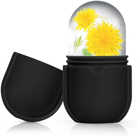 Ice Roller for Face and Eye, Ice Face Roller, Ice Roller Skin Care Tools Gifts for Women , Preppy Cute Silicone Ice Mold Stuff for Beauty(Black)