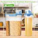 Viretec Rice Storage Container, 5 to 10lb Dry Food Airtight Dispenser, Pet Dog Cat Food Canister, BPA Free Clear Plastic Kitchen and Pantry Bin for Oatmeal, Cereal, Pasta, Flour Pack of 2 Blue, 3L+6L/Blue