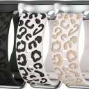 3 Pack Leopard Engraved Bands Compatible with Samsung Galaxy Watch Ultra Bands 47mm(2025/2024), Breathable Soft Silicone Waterproof Replacement Straps Wristbands for Samsung Watch Ultra 2/Ultra Band (Black, Starlight&Black, Starlight&Nude)