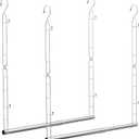 Supforce Hanging Closet Rod Stainless Steel, 2 Pack Adjustable Height & Width Closet Rod Extender, Space-Saving Closet Hanging Storage OrganizerLoad up to 88LB