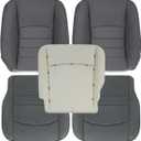 Priprilod Gray Cloth Driver & Passenger Side Bottom & Top Lean Back Replacement seat Cover & Driver Foam Cushion Compatible with Dodge Ram 2500 3500 4500 5500 2013 2014 2015 2016 2017 2018