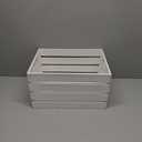 Nesting Wooden Crate Box with Handles, Farmhouse Milk Crate Storage Bins, Decorative Risers Container Basket, White