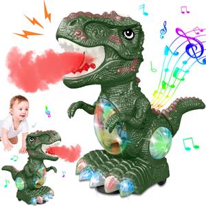 Dinosaur Toys for 1-3 Year Old Boy,Roar Music and Lights Toddler Toy for Boys Girls Age 1-3,Moving Dino Baby Toy with Mist Spray,Electric Dinosaur Toy for Kids 3-5 Easter Christmas Birthday Gifts (Green)